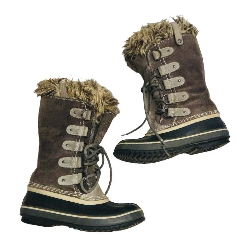 Sorel Joan of The Arctic Brown Winter boots Sz 7 - Picture 2 of 11